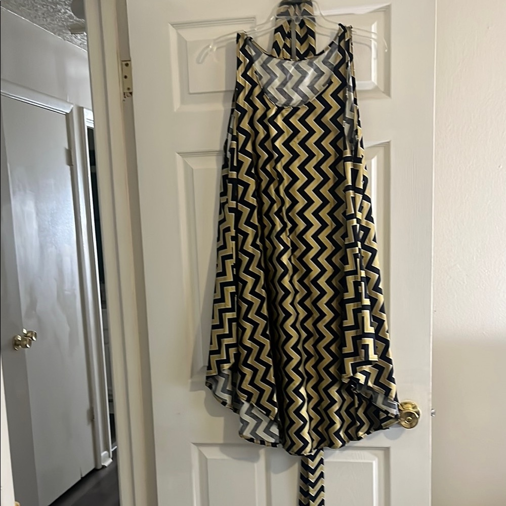 Chevron Pattern Sleeveless Dress